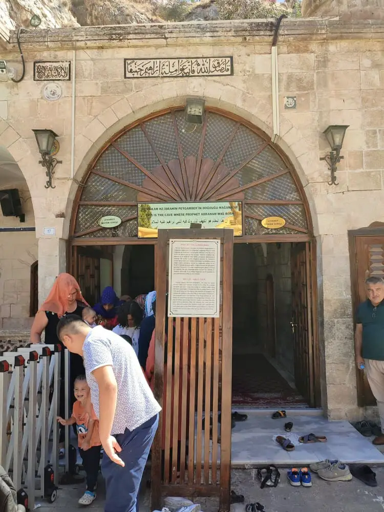 The entrance to Abraham's Cave in Sanliurfa