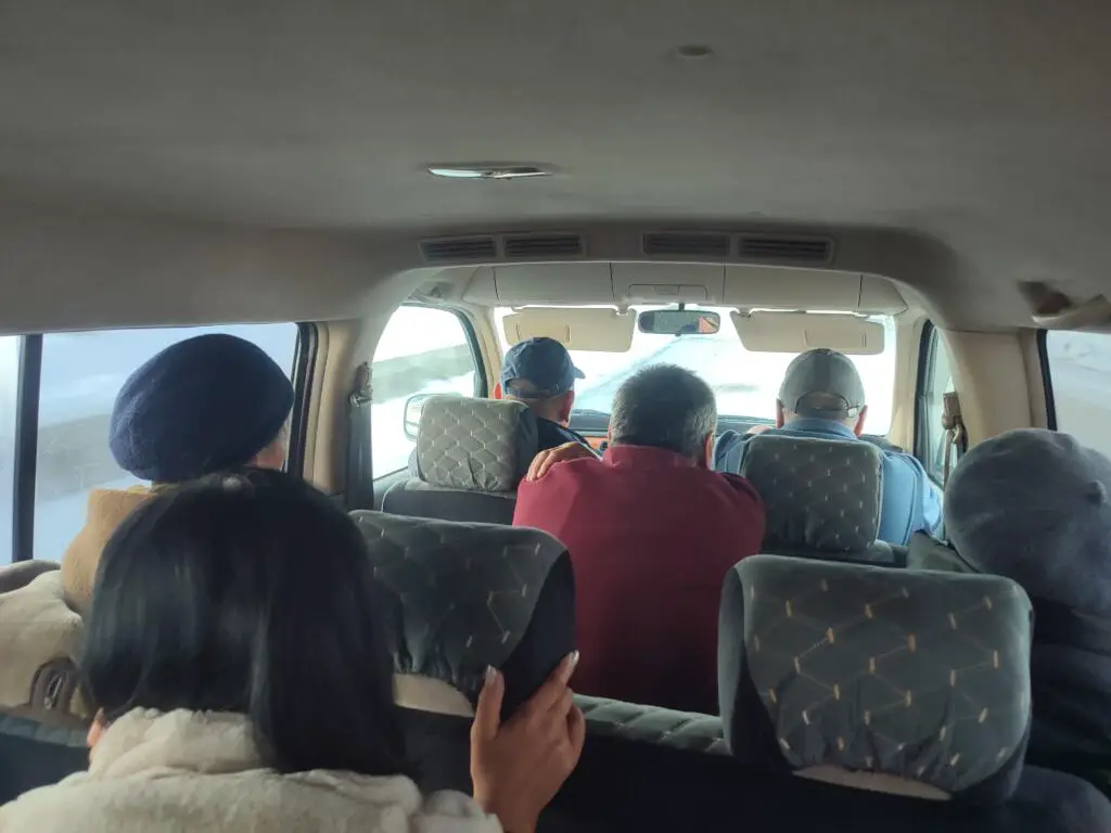 The minibus to Toktogul,  a perfect stop to break up the journey from Bishkek to Osh.