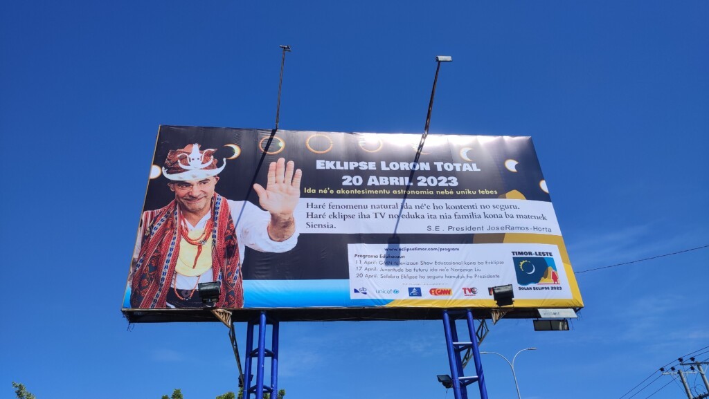 A billboard in Dili about the Total Solar Eclipse