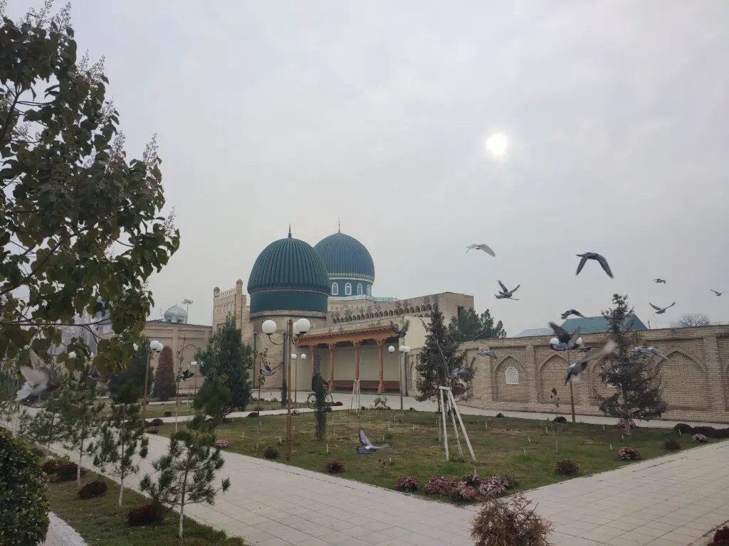A random mosque with blue dome in Margilan