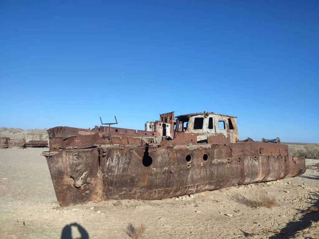Muynaq Dead ship on the dried Aral Sea