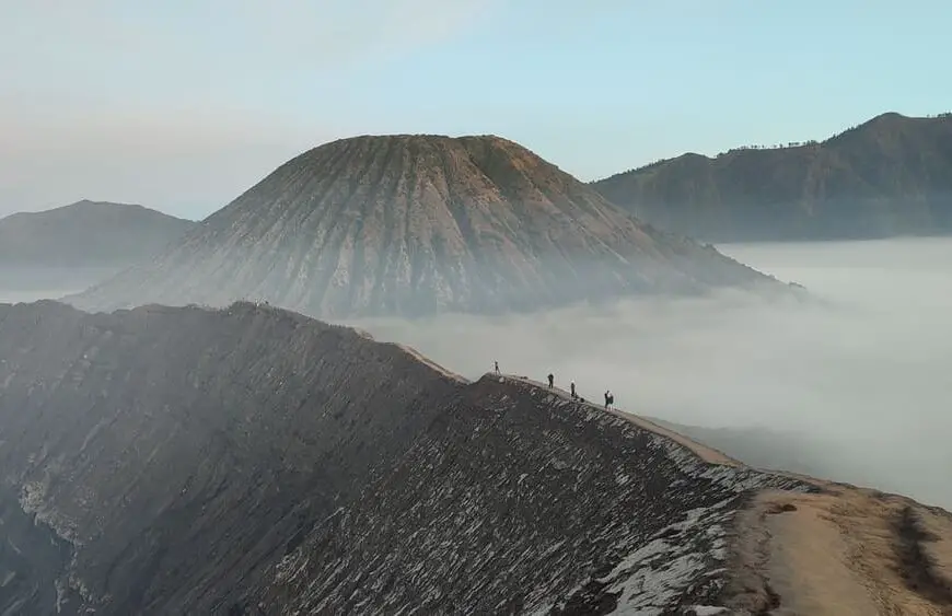 Mount Batok as seen from Mount Bromo's crater