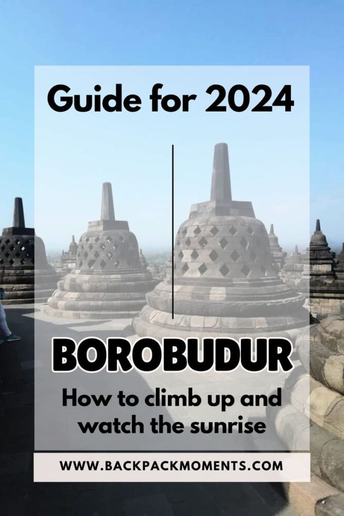 The stupas at Borobudur - a Pinterest Pin