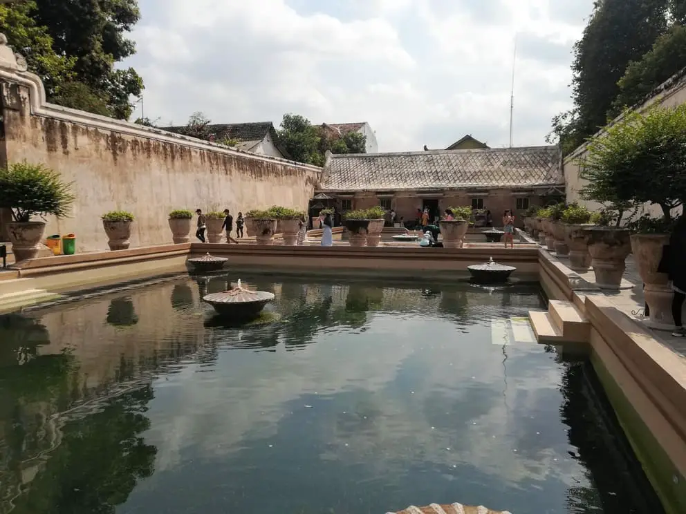 Inside Taman Sari at one of the water pools