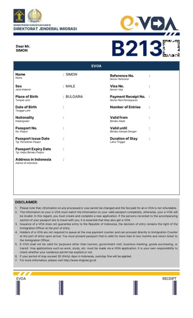 Indonesia eVOA pdf