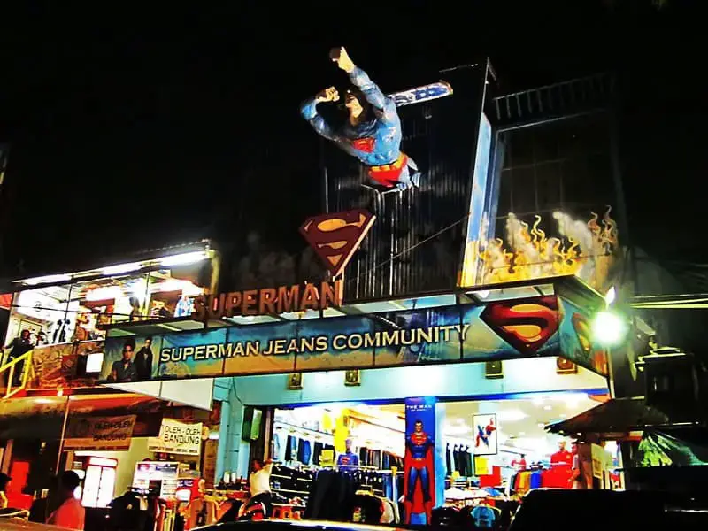 Superman Jeans Community store on Jalan Cihampelas, Jeans Street in Bandung