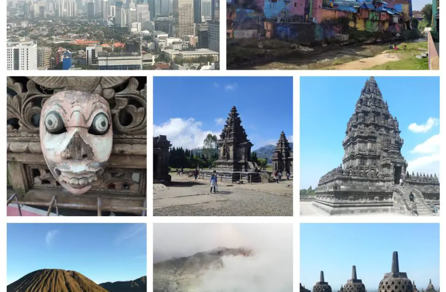 Collage of places on Java