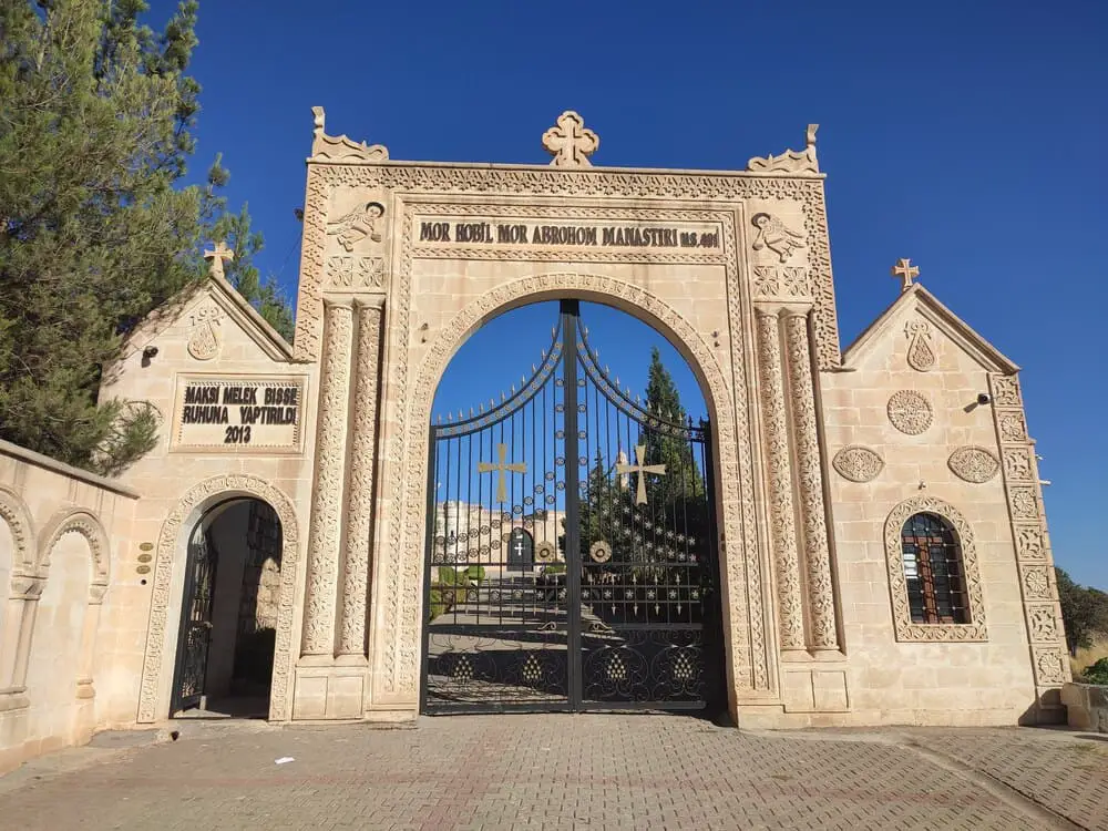 The entrance gate of Mor Abrohom Monastery