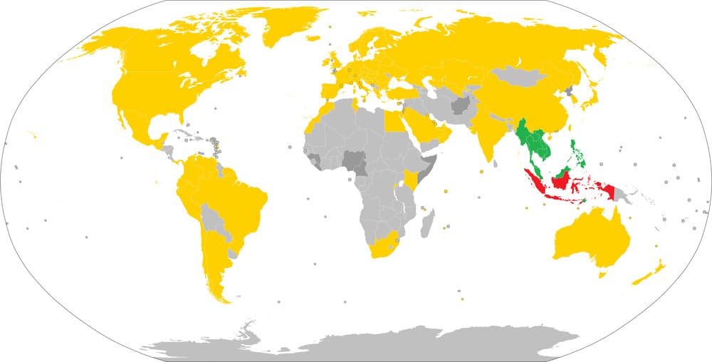Indonesia visa requirements map