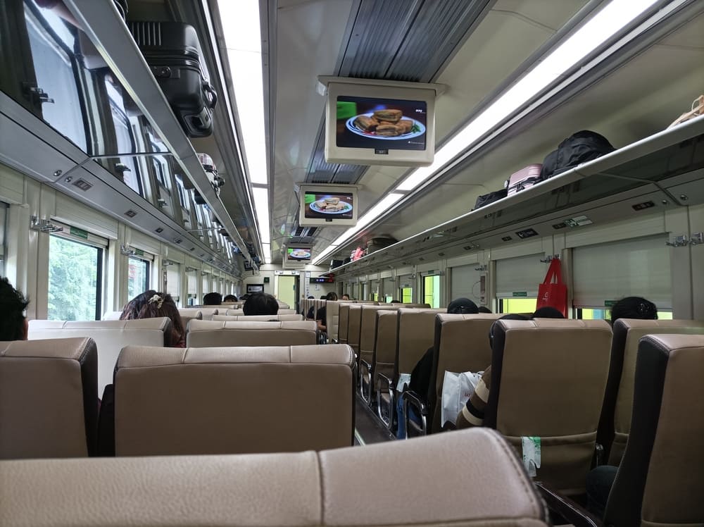 Inside a cheaper executive class train