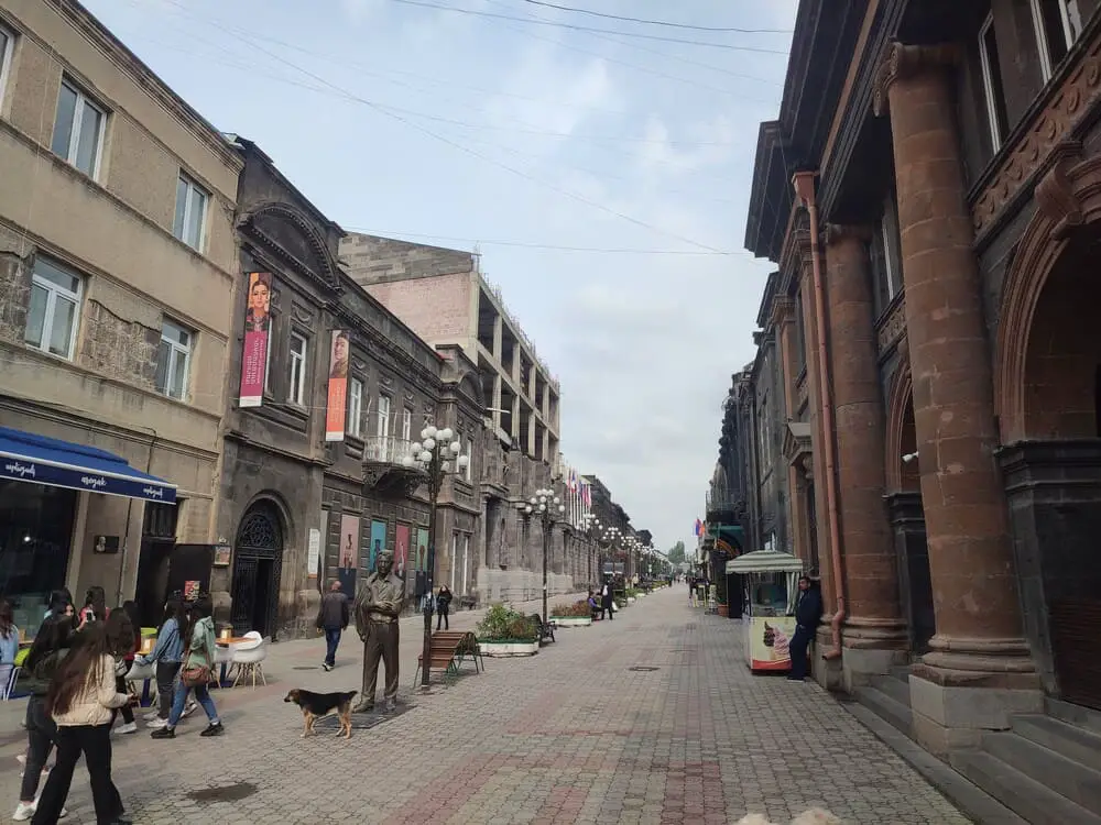 Abovyan Street is the main pedestrian thoroughfare in Gyumri