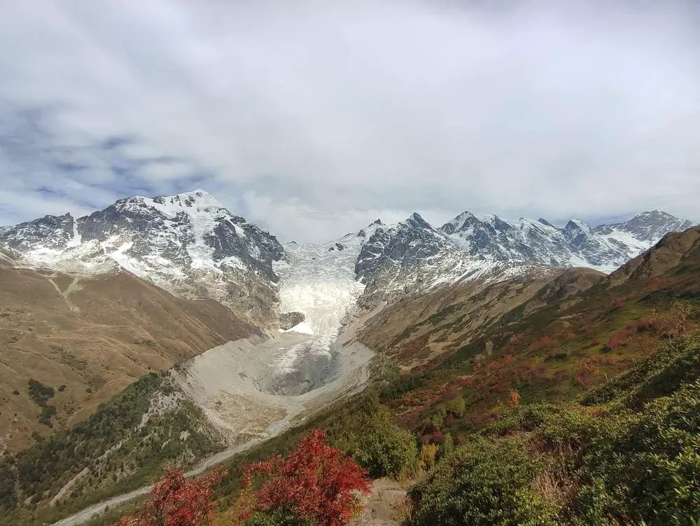 Adishi Glacier as seen from Chkhutnieri Pass