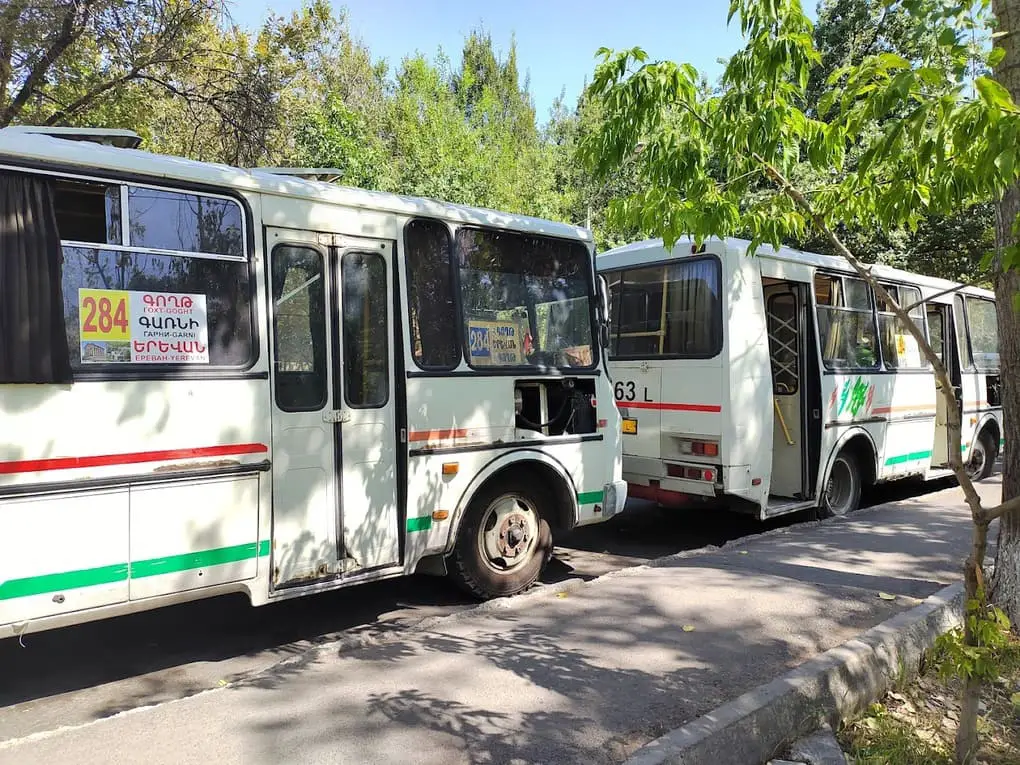 Bus 284 at Gai Bus Station going to Goght.
This is the bus that goes from Yerevan to Garni.