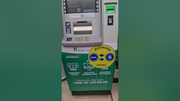 A currency exchange machine in Uzbekistan