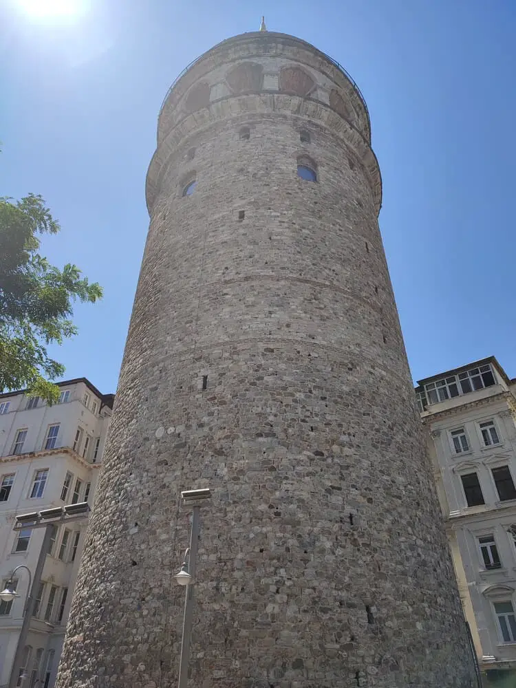 Galata Tower as seen from right under it.