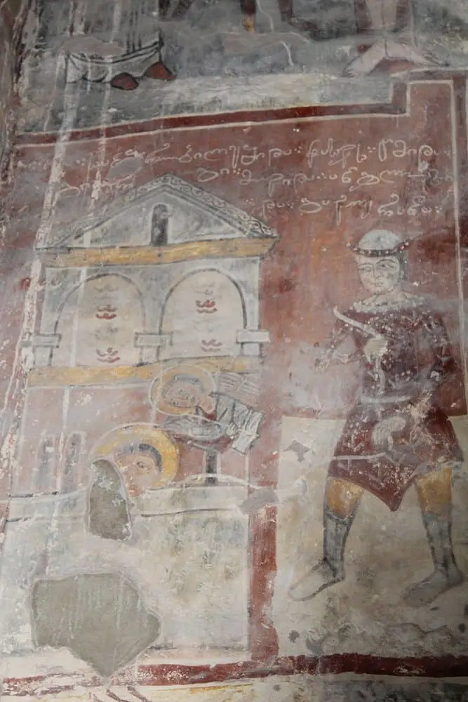 Fresco of King Bagrat III in Tabakini Monastery