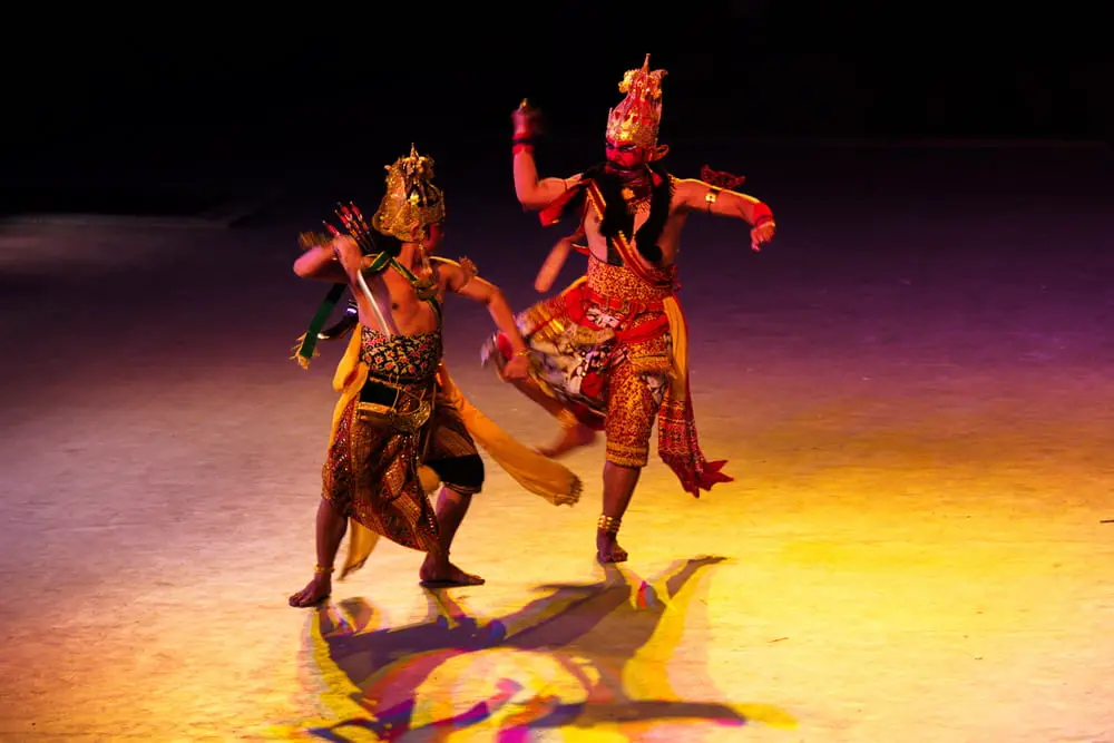 A battle on stage of the Ramayana Ballet