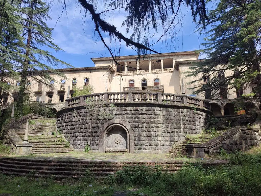 Abandoned sanatorium in Tskaltubo. The vilalge is one of the best day trips from Kutaisi.