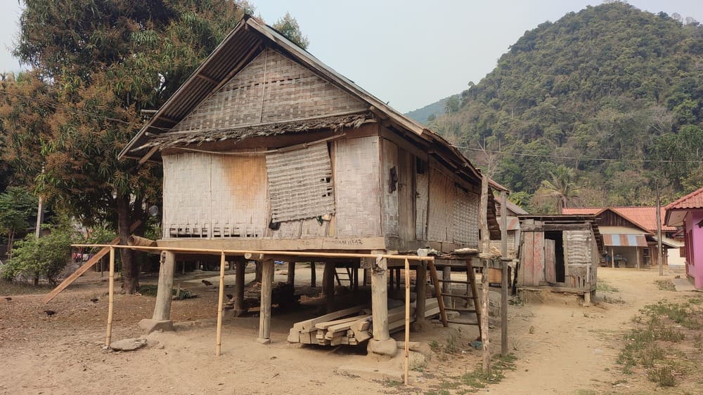 A traditional house in a remote village in Nong Khiaw