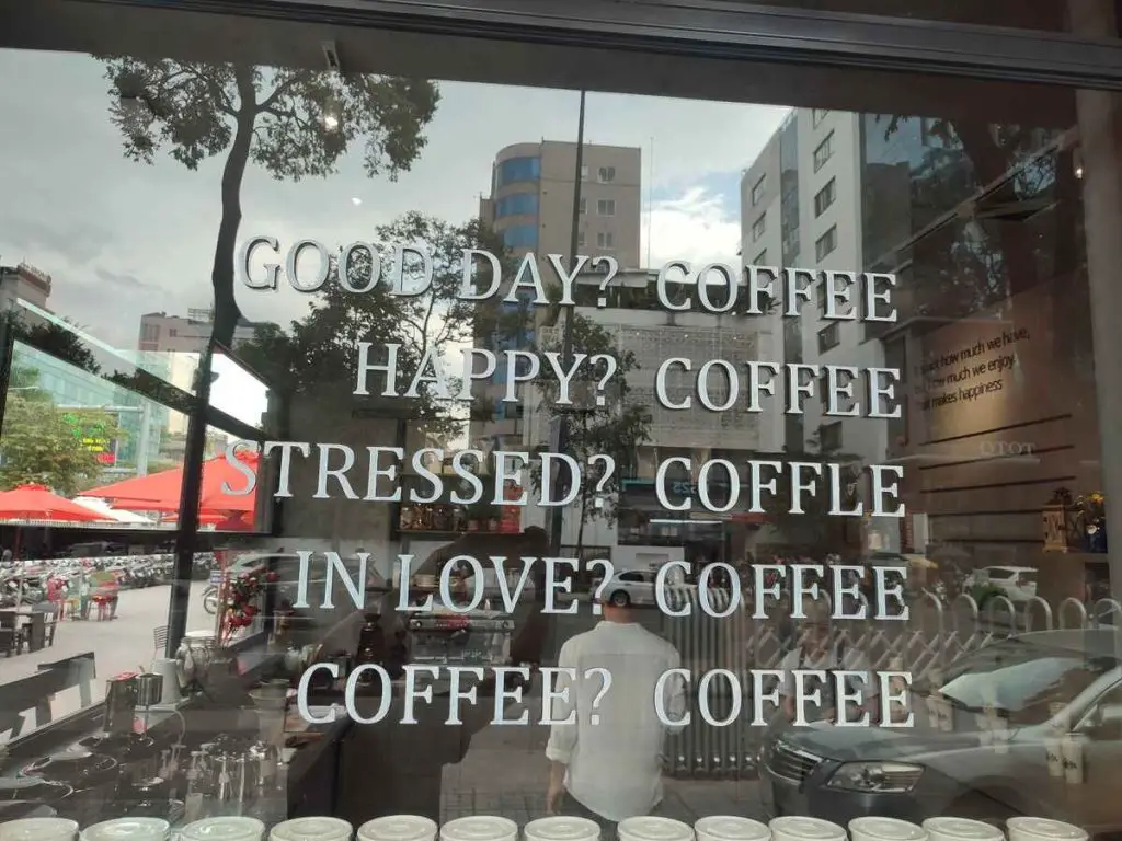 A coffee sign in Saigon