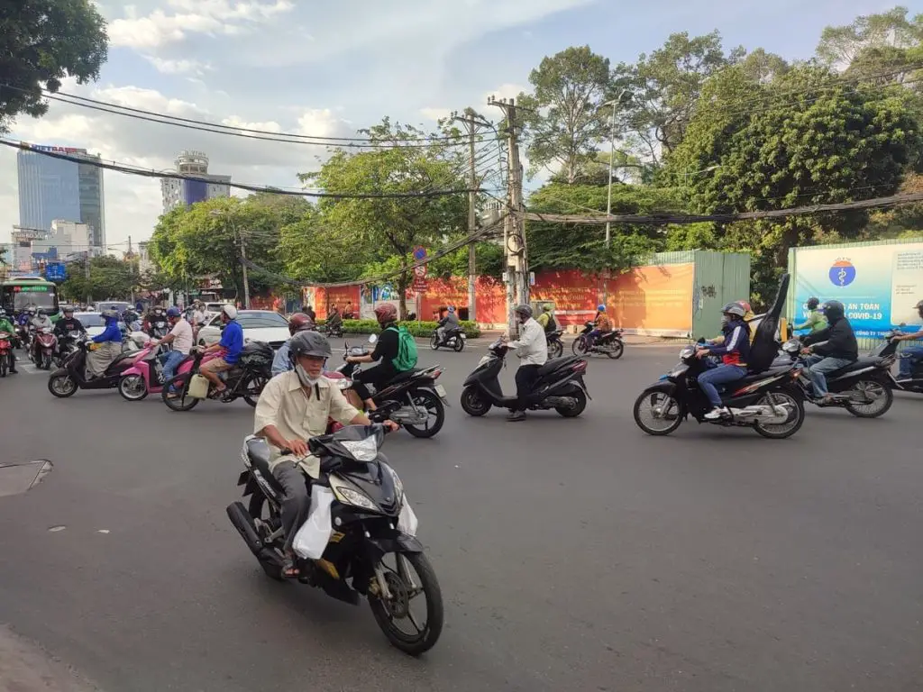 Motorcycle chaos in Vietnam