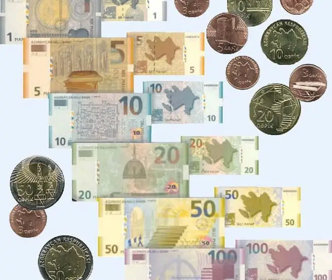 All coins and banknotes of the Azerbaijani Manat