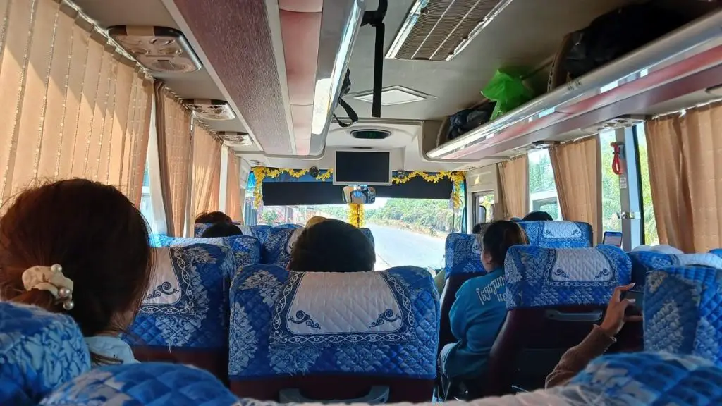 Inside the Kon Tum to Pakse bus