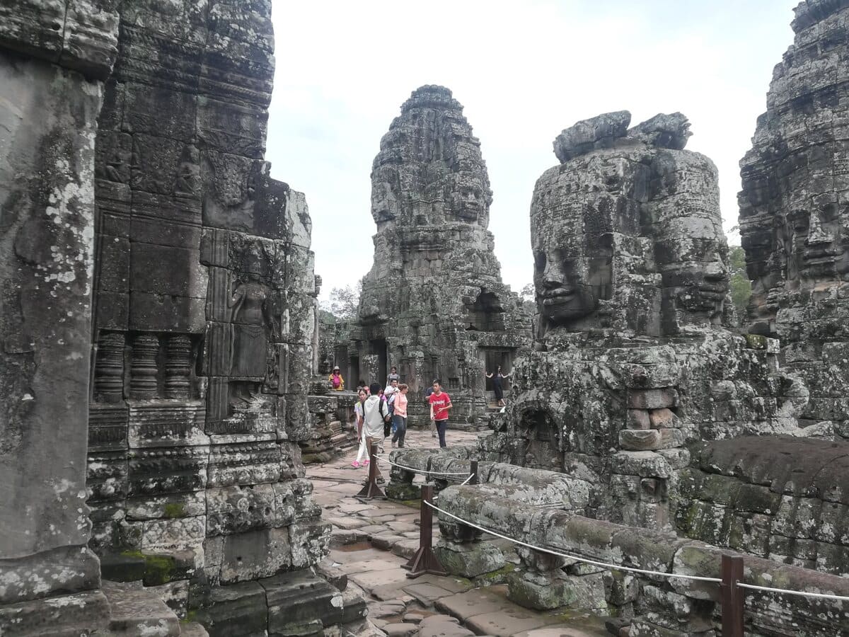 Inside a temple in Angkor Wat.