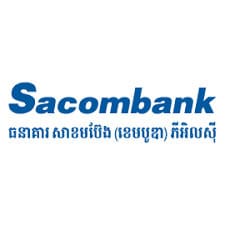 Sacombank written in Latin and Khmer script