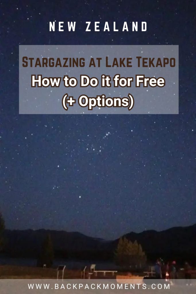 Stargazing at Lake Tekapo Pinterest Pin