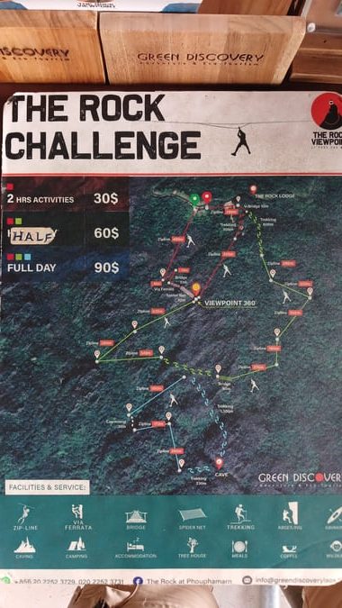 A map and pricelist of "The Rock Challenge"