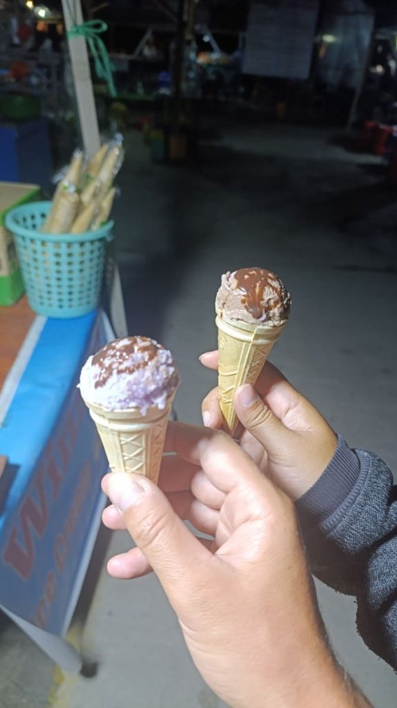 2 cones of ice cream in Myanmar