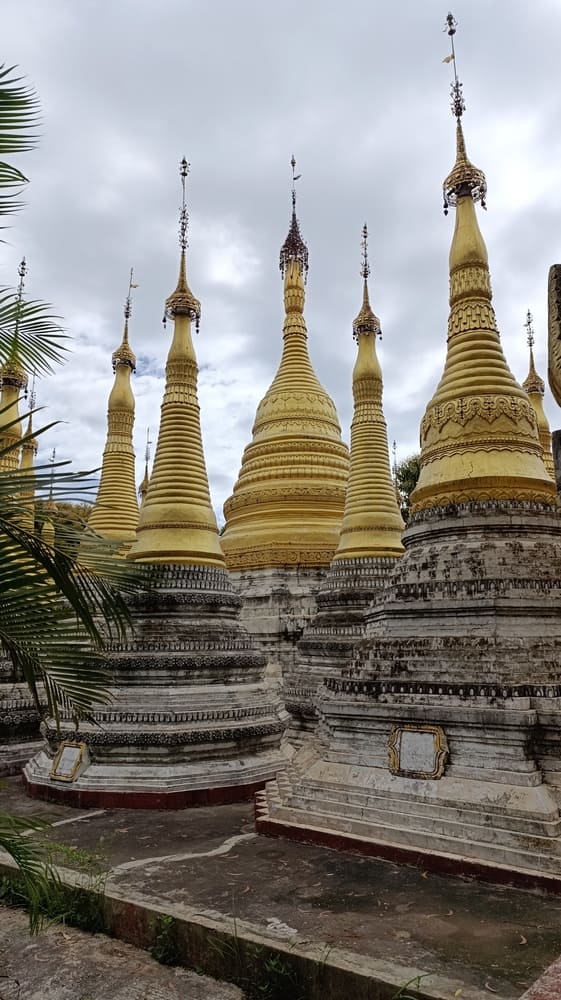 stupas with gold tops