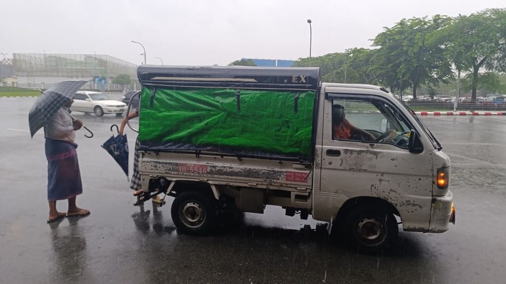 a minibus in Yangon