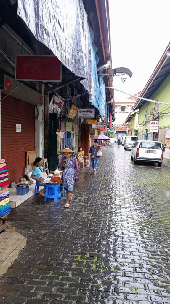 one of the streets at Aung San market