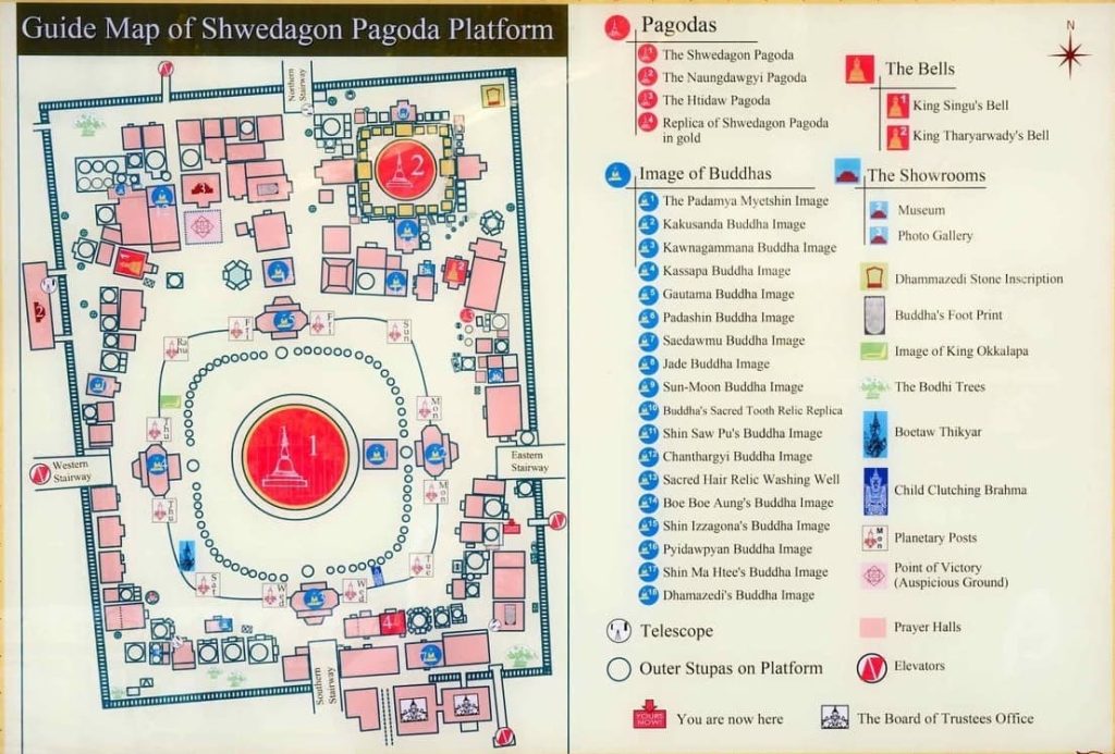 floorplan of Shwedagon Pagoda