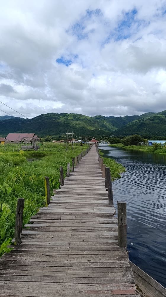 an wooden bridge