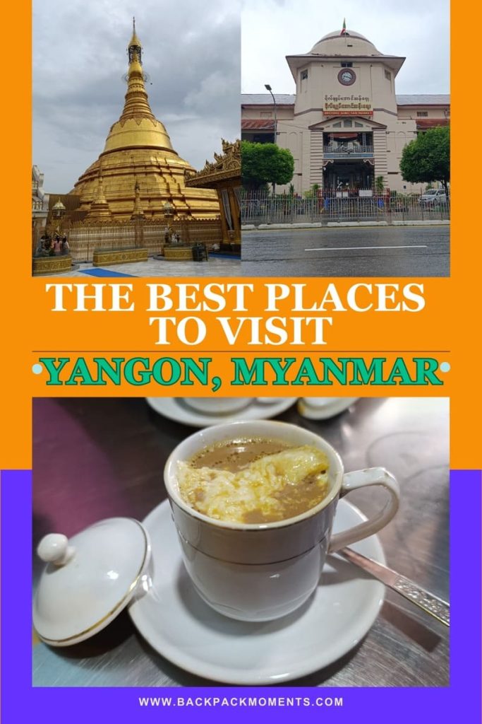 A collage of photos from Yangon used as a Pinterest Pin