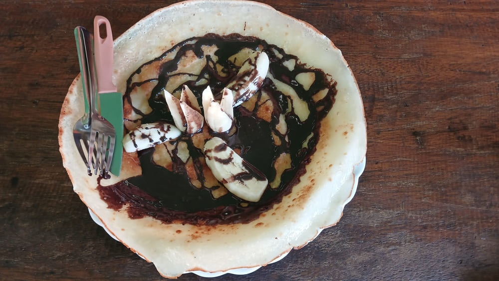 A banana pancake as hostel breakfast