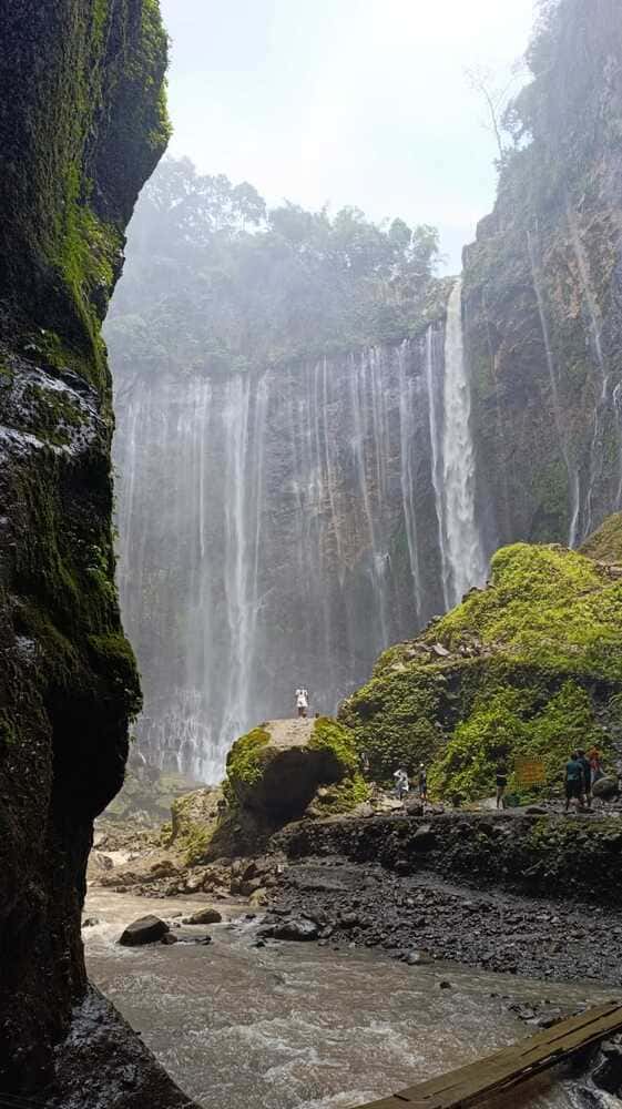 Tumpak Sewu waterfall on rainy season