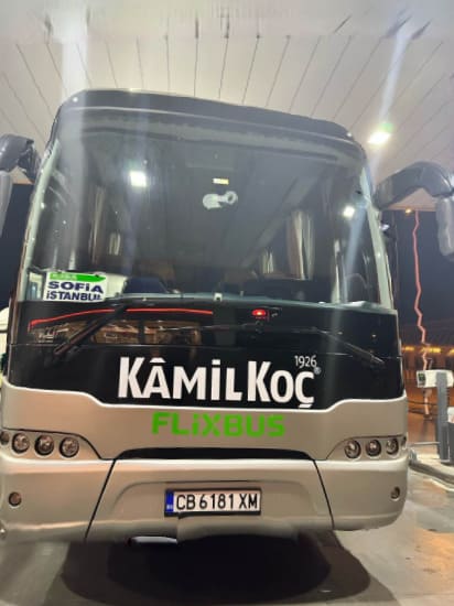 Kamil Koç bus with Flixbus branding from Istanbul to Sofia